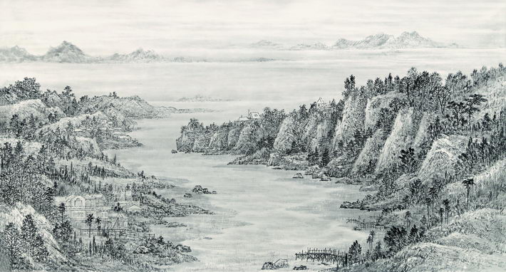 Sketch at U.S. West Coast, 168×96cm.